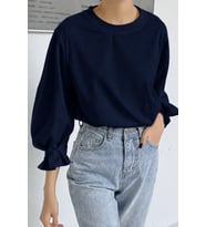 Kadın Modern Kesim Fakir Kol Detaylı Oversize Basic Bluz