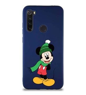 Xiaomi Redmi Note 8 Soft Premier Kapak Mickey Mouse-G Tasarımlı Silikon Kılıf - Lacivert (Şeffaf)