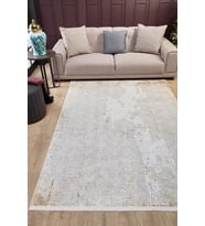 Dijital Kaymaz Yıkanabilir Krem Modern Salon Halısı Mutfak Halısı Koridor Halısı Yolluk HLN1694