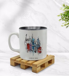 BK Gift Kişiye Özel London Tasarımlı İçi Siyah Renkli Kupa Bardak Model 4