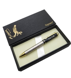 Signator® T656 Atatürk Silüeti ve İmzası Kabartmalı Tükenmez Kalem  İsme Özel Kalem  Hediyelik Kalem