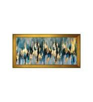 Soyut Şekiller Motifli Kanvas Tablo 80 x 110 cm Gold Çerçeve