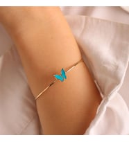 14K Altın Kelebek Kelepçe Blue Mine