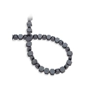 Hematit Doğal Taş Mat Füme Altıgen Kesim 8x5mm Dizi