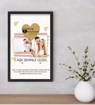 BK Gift Kişiye Özel Fotoğraflı Mesajlı Dekoratif Ahşap Siyah Çerçeveli Tablo 40x25cm-2