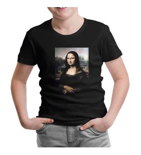 Mona Lisa Siyah Çocuk Tshirt