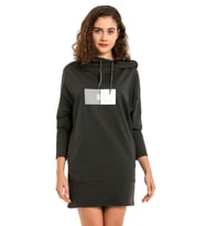 Vishenka Kadın Haki Renk Kapüşonlu Cepli Yarasa Kol Sweatshirt
