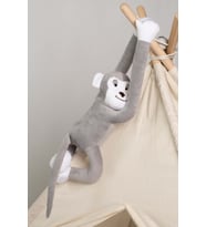 Boumini Toys Boyuna Sarılan Pelüş Maymun Gri Elleri Çıtçıtlı 55 cm