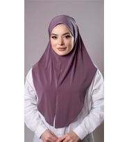 Violet Pratik Hazır Geçmeli Tesettür Eşarp Sandy Kumaş Yırtmaçlı Düz Hijab 2310_21