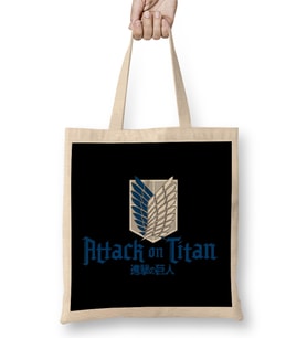 Attack On Titan Logo 01 Bez Çanta Uzun Saplı