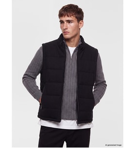 LCW Vision Lacivert Slim Fit Dik Yaka Erkek Şişme Yelek