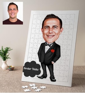 Karikatürlü Yakışıklı Kişiye Özel Puzzle