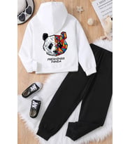 Çocuk Panda Eşofman Takımı (Beyaz)