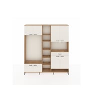 Arges Gardrop 12 Raflı Tek Çekmeceli 8 Kapaklı 220x30x243 Çam-Aytaşı