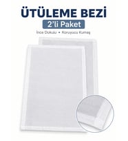 Beylini 2 Adet 33x65 Ütü Filesi Hassas Kumaşlar İçin Yanmaz Isıya Dayanıklı Ütü Bezi Ütüleme Matı Kırışmaz Şeffaf File Ütü Altlığı