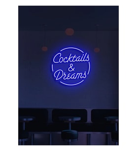 Coctails & Dreams Yazılı Neon Tabela