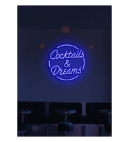 Coctails & Dreams Yazılı Neon Tabela