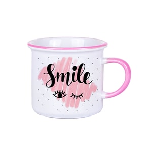 Kulpu ve Ağız Çevresi Pembe Enamel Kupa-2 adet
