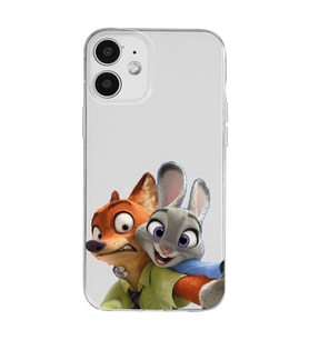 Iphone 12 Uyumlu Zootropolis Judy & Nick Tasarımlı Şeffaf Telefon Kılıfı