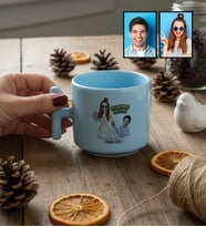 Kişiye Özel Karikatürlü Gelin Damat Evleniyoruz Mutluyuz T Pastel Kupa Sevgililer Günü Hediyesi