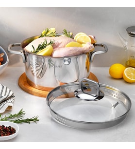 Schafer New Stahl Çelik Tencere 24 Cm 2 Parça-Inox