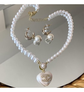 Kalp İncili Princess Gold Çelik Set
