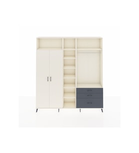 Arges Dolap 9 Raflı 3 Çekmeceli 2 Askılı 220x30x243 Aytaşı-Aytaşı/Antrasit