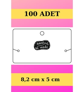 Siyah Handmade - 100 Adet Bileklik & Kolye Kartı - Takı Kartı - Paketleme Kartı  (Pembe)