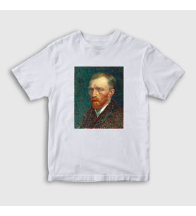 Presmono Unisex Çocuk Beyaz Portrait Art Painter Vincent Van Gogh T-Shirt 303119tt
