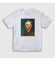 Presmono Unisex Çocuk Beyaz Portrait Art Painter Vincent Van Gogh T-Shirt 303119tt