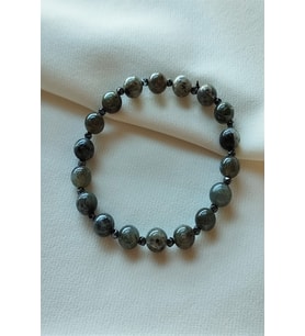 8 MM LABRADORİT, HEMATİT DOĞAL TAŞ BİLEKLİK