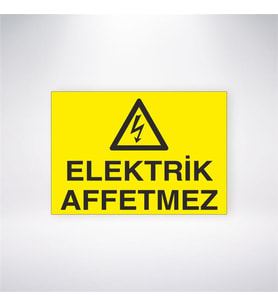 Elektrik Affetmez 21x28 Arkası Yapışkanlı Levha