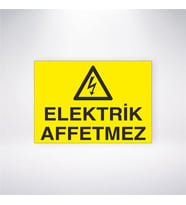 Elektrik Affetmez 21x28 Arkası Yapışkanlı Levha