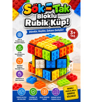 Blok Uyumlu Rubik Zeka Küpü Tak Çıkar Bloklu Eğitici Oyuncak Sihirli Küp 3+ Yaş