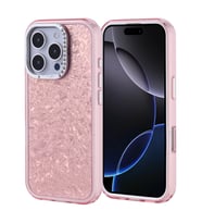 iPhone 16 Pro Kılıf Taşlı Tasarım Kapi Kılıf (Pembe)