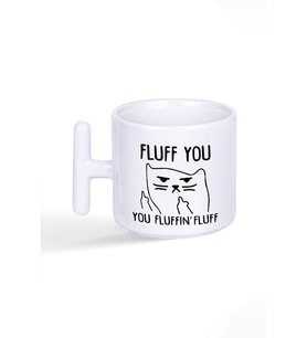 Fluff You-you Fluffın Fluff Baskılı Eğlenceli T Kulplu Latte Fincan Kupa Bardak