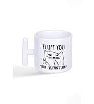 Fluff You-you Fluffın Fluff Baskılı Eğlenceli T Kulplu Latte Fincan Kupa Bardak