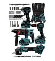 Assur Plus Profesyonel Şarjlı Darbeli 4'Lü Set 2-26 Hilti - 125mm Taşlama - 13mm Darbeli Matkap - 450Nm Somun Sıkma