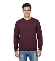Erkek Sıfır Yaka Petek Doku Regular Fit Sweatshirt BGL-ST04950 (Bordo)