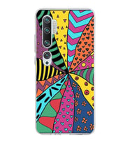 PrintiFy Xiaomi Mi Note 10 Pro ile Uyumlu 1mm Slim Fit Retro Colors 4 Baskılı Şeffaf  Kılıf