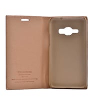 Galaxy J5 2016 Kılıf Elite Kapaklı Suni Deri Kapalı Kılıf (Gold)