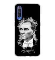 Xiaomi Mi 9 Uyumlu Kapak Atatürk Tasarımlı Şeffaf Silikon Kılıf