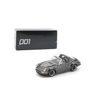 Pop Race Porsche 911 Singer Targa Dark Chrome Edition PRDC001 1/64 Model Araba