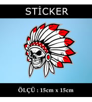 kızıl derili kuru kafa kızgın etiket sticker - 2 adet çıkartma araba motosiklet kask atv tablet pc buzdolabı otomobil bilgisayar uyumlu