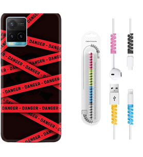 Vivo Y11S Y21S Y20 Y20S Y70 Kılıf Kablo Koruma Spiral Silikon Danger 1372