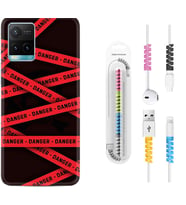 Vivo Y11S Y21S Y20 Y20S Y70 Kılıf Kablo Koruma Spiral Silikon Danger 1372