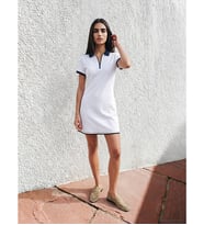 LCW EVERYDAY Beyaz Polo Yaka Poplin Mini Elbise