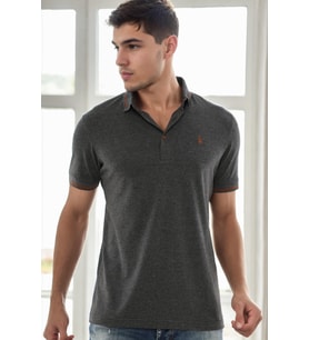 T9586 DEWBERRY ERKEK POLO YAKA T-SHIRT-ANTRASİT-1