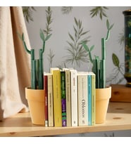 Bambu Kitap Tutucu -  Bambu Bookend - Kitaplık Düzenine Fonksiyonel ve Şık Bir Dokunuş (Koyu Yeşil)