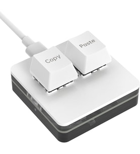 2 Tuşlu Makro Mekanik Klavye Programlanabilir Oyun-Muhasebe-Copy-Paste Tuş Usb Renkli Işık Beyaz